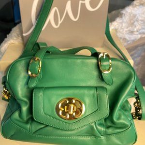 Emma Fox green leather handbag